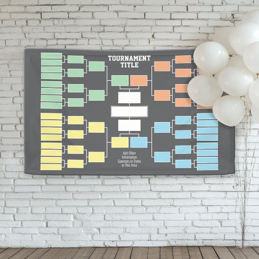 スポーツトーナメントブラケットブラック32チーム4グループ 横断幕