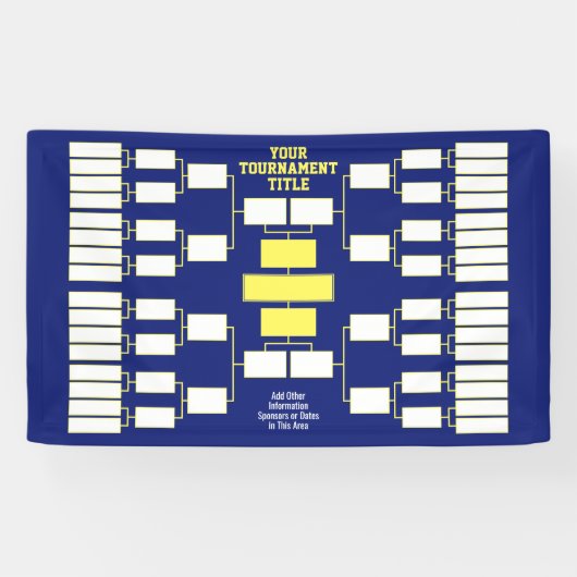 スポーツトーナメントブラケットブルーイエロー – 32チーム 横断幕 (横)