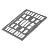 スポーツトーナメントブラケット – 16チーム – グレー ノートパッド (アングル)