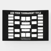 スポーツトーナメントブラケット – 16チーム – ブラック 横断幕 (横)