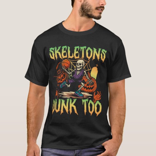 スポーツハロウィン スケルトンダンク Tシャツ (正面)
