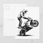 スポーツバイクのスタント シーズンポストカード (正面/裏面)