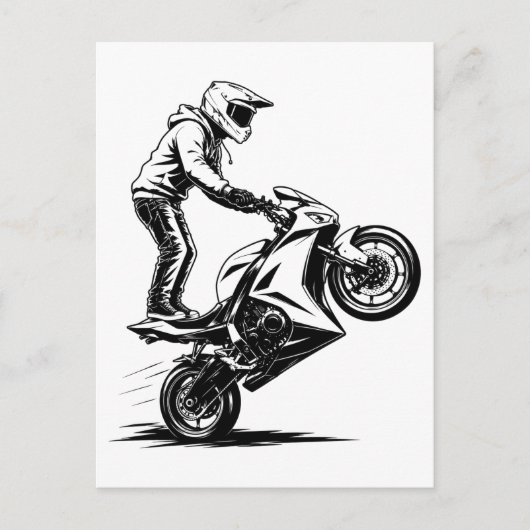 スポーツバイクのスタント シーズンポストカード (正面)