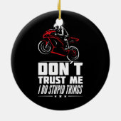 スポーツバイクバイクライダースーパーバイクオールドバイクもしくは自転車に乗る人 セラミックオーナメント (裏面)