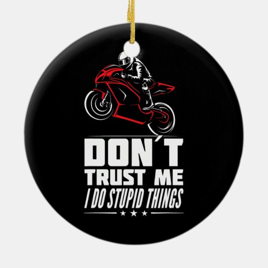 スポーツバイクバイクライダースーパーバイクオールドバイクもしくは自転車に乗る人 セラミックオーナメント (裏面)