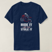 スポーツバイクライダースーパーバイクオールドバイクもしくは自転車に乗る人 Tシャツ (デザイン正面)