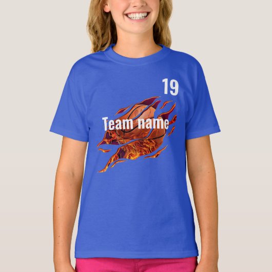 スポーツバスケットボールチームフィールドデイ応援スクワッドスクール Tシャツ (正面)