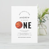 スポーツバスケットボールテーマキッド1st誕生日パーティー 招待状 (スタンド正面)