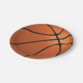 スポーツバスケットボール誕生日パーティー ペーパープレート (アングル)