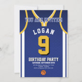 スポーツバスケットボール誕生日招待状 招待状 (正面)