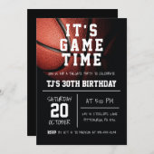 スポーツバスケットボール誕生日招待状 招待状 (正面/裏面)