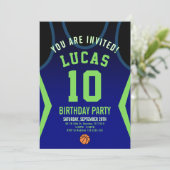 スポーツバスケットボール誕生日招待状  招待状 (スタンド正面)