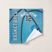 スポーツ🏀バスケットボール – ライトブルー | DIY文字 バスタオルセット (ウォッシュタオル)