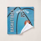 スポーツ🏀バスケットボール – 青カスタマイズ/ バスタオルセット (ウォッシュタオル)