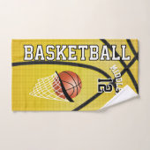 スポーツ🏀バスケットボール(黄色) ハンドタオル (ハンドタオル)