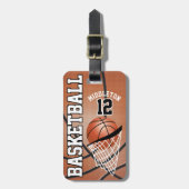 スポーツバスケットボール🏀 | DIY文字 ラゲッジタグ (正面縦)