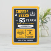 スポーツバーでサプライズパーティ 65歳の誕生日を祝う 招待状 (スタンド正面)
