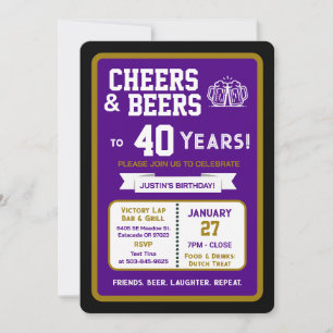 スポーツバーで40歳の誕生日を祝おう 招待状