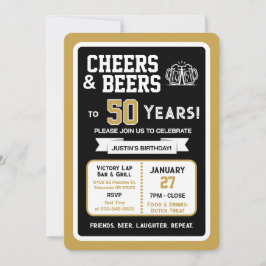 スポーツバーで50歳の誕生日を祝おう「乾杯してビールを飲もう」 招待状