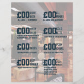 スポーツバーイベントプロモーションメニュー写真とロゴの追加 チラシ (裏面)