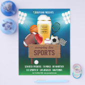 スポーツバーイベントプロモーションメニュー写真とロゴの追加 チラシ (シングル)