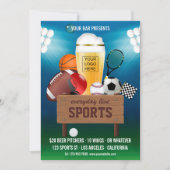 スポーツバーイベントプロモーションメニュー写真とロゴの追加 招待状 (正面)