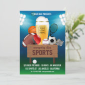 スポーツバーイベントプロモーションメニュー写真とロゴの追加 招待状 (スタンド正面)