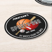 スポーツバーサッカーバスケットボールコースター ラウンドペーパーコースター (アングル)