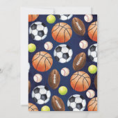 スポーツバースデーパーティオールスターモダン招待状 招待状 (裏面)
