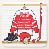 スポーツバープロモ広告ーション スクエアペーパーコースター (正面)