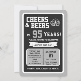 スポーツバー　95歳の誕生日おめでとう　乾杯とビール 招待状