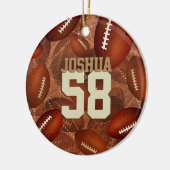 スポーツパターンサッカー!彼の名前ジャージー番号 セラミックオーナメント (左)