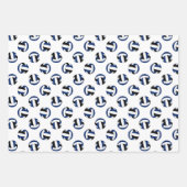 スポーツパターン青い黒いバレーボール ラッピングペーパーシート (正面3)