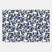 スポーツパターン青い黒いバレーボール ラッピングペーパーシート (正面)