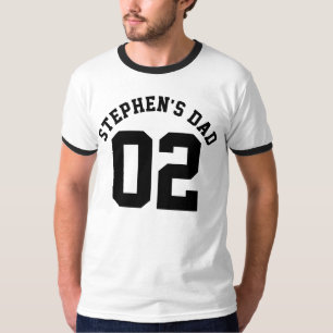 スポーツパパキパーソナライズされたッズの名前ジャージー野球 Tシャツ