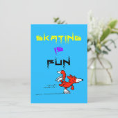 スポーツパピー姿キツネバディスケートで滑る サンキューカード (スタンド正面)