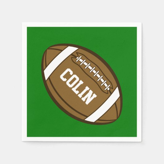 スポーツパーソナライズされたが大好きな少年のためのサッカー スタンダードカクテルナプキン (正面)