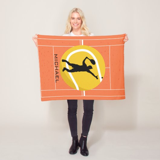 スポーツパーソナライズされたを提供するテニス選手コーチ フリースブランケット (インサイチュ)