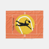 スポーツパーソナライズされたを提供するテニス選手コーチ フリースブランケット (正面(横))