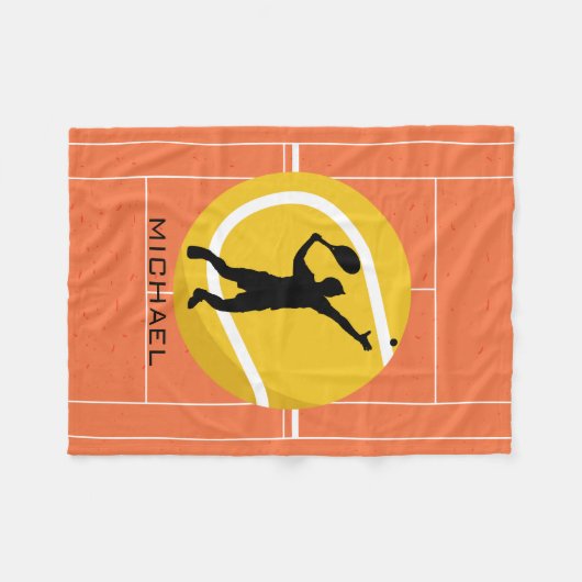 スポーツパーソナライズされたを提供するテニス選手コーチ フリースブランケット (正面(横))