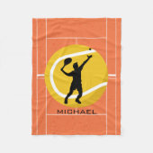 スポーツパーソナライズされたを提供するテニス選手コーチ フリースブランケット (正面)