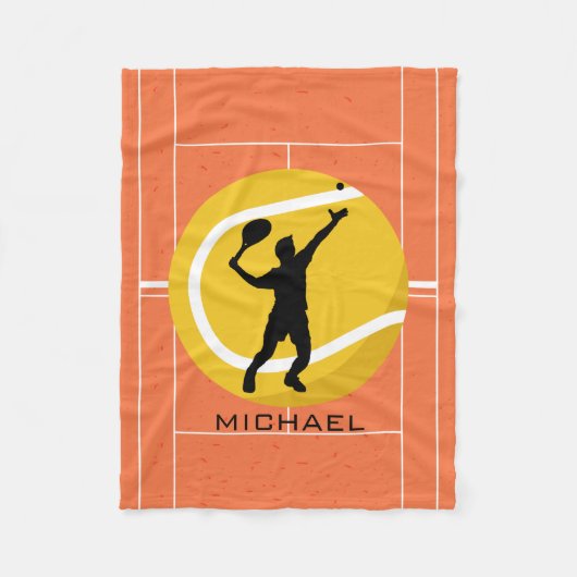 スポーツパーソナライズされたを提供するテニス選手コーチ フリースブランケット (正面)