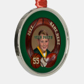 スポーツパーソナライズされたオーナメントあなたの写真、文字 メタルオーナメント (右)