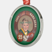 スポーツパーソナライズされたオーナメントあなたの写真、文字 メタルオーナメント (左)