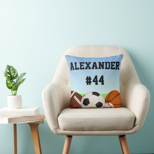 スポーツパーソナライズされたオールスター名前をカスタムする枕 クッション (椅子)