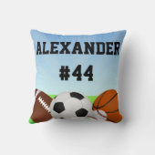 スポーツパーソナライズされたオールスター名前をカスタムする枕 クッション (裏面)