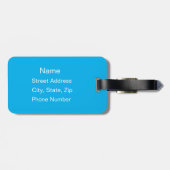 スポーツパーソナライズされたサッカーボールブルー ラゲッジタグ (裏面横)