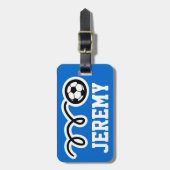 スポーツパーソナライズされたサッカーボール付き荷物タグ ラゲッジタグ (正面縦)