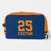 スポーツパーソナライズされたジャージー州番号アスレチックストライプスポーツ ドップキット (正面)