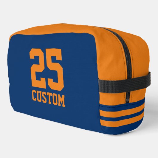 スポーツパーソナライズされたジャージー州番号アスレチックストライプスポーツ ドップキット (左コーナー)